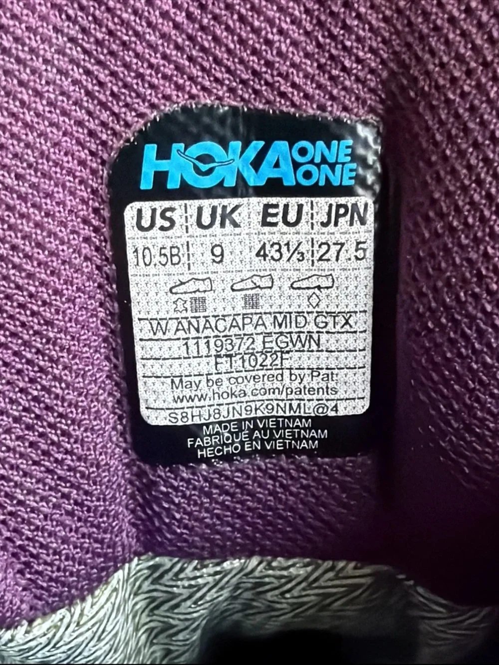 Hoka Lavender and Deep Purple High-Top Trail Sneakers